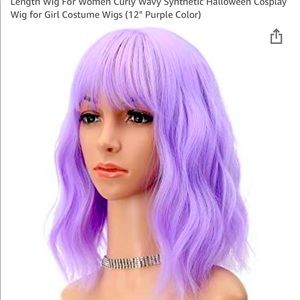 Wavy  light purple wig * never worn* and purple heart shaped sunglasses